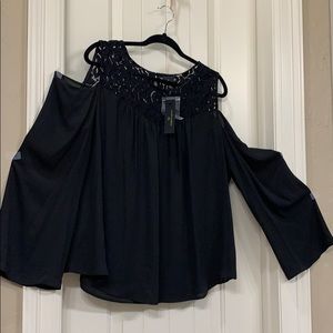 Dressy black chiffon top